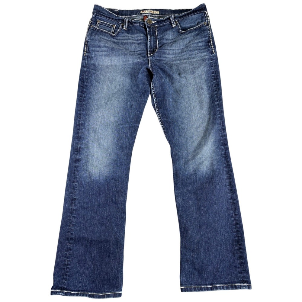BKE Drew Jeans Women 34x31.5 Blue Faded Stretch Bootcut Midrise Western Cowboy